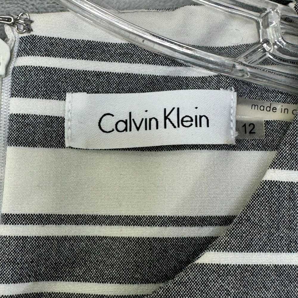 Calvin Klein Dress Womens 12 Gray White Stripe Fi… - image 3