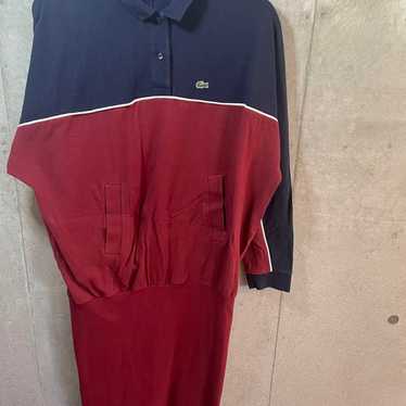 Lacoste Navy/Wine Red Polo Dress