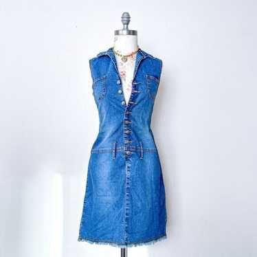 younique jeans y2k vintage button down mini dress… - image 1