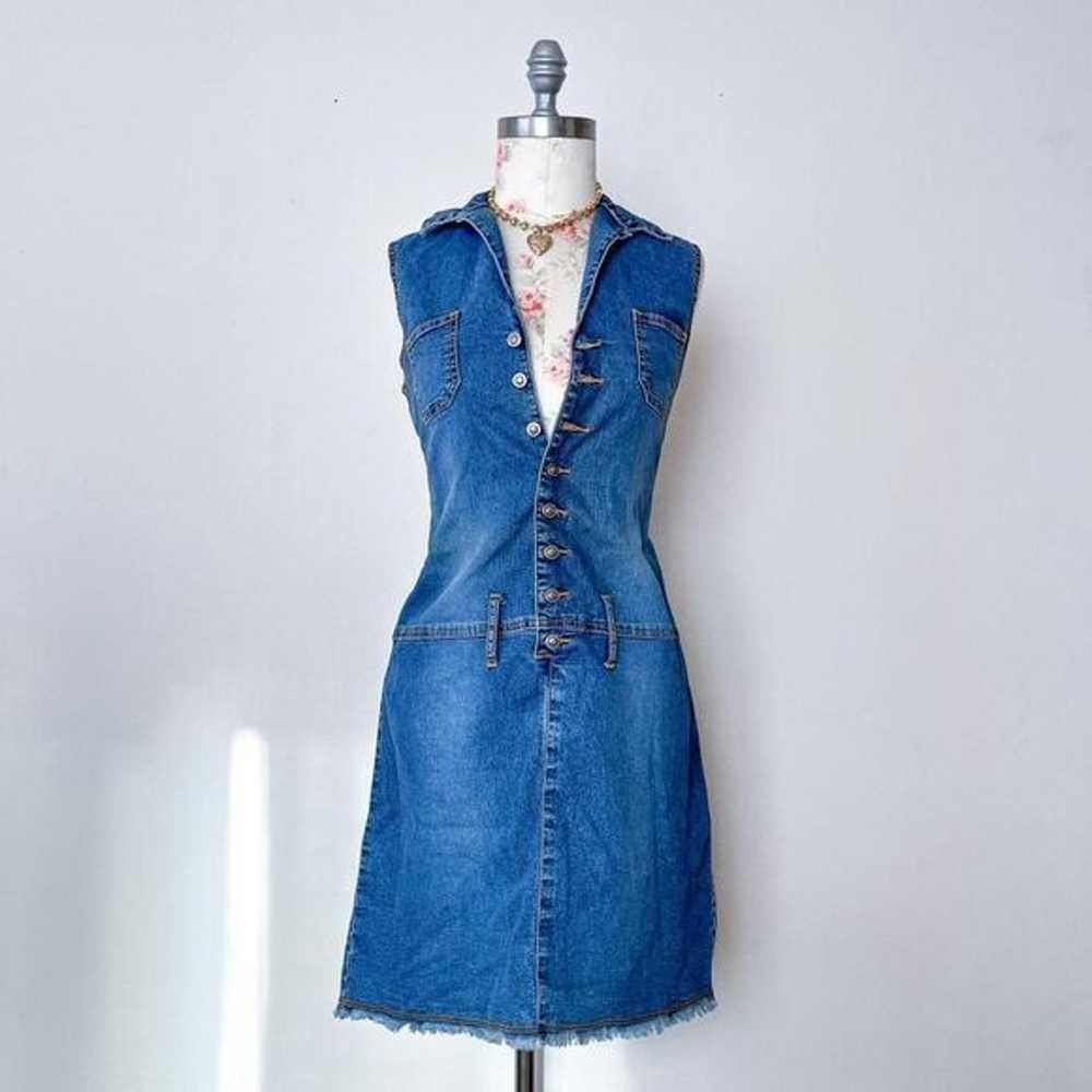 younique jeans y2k vintage button down mini dress… - image 2