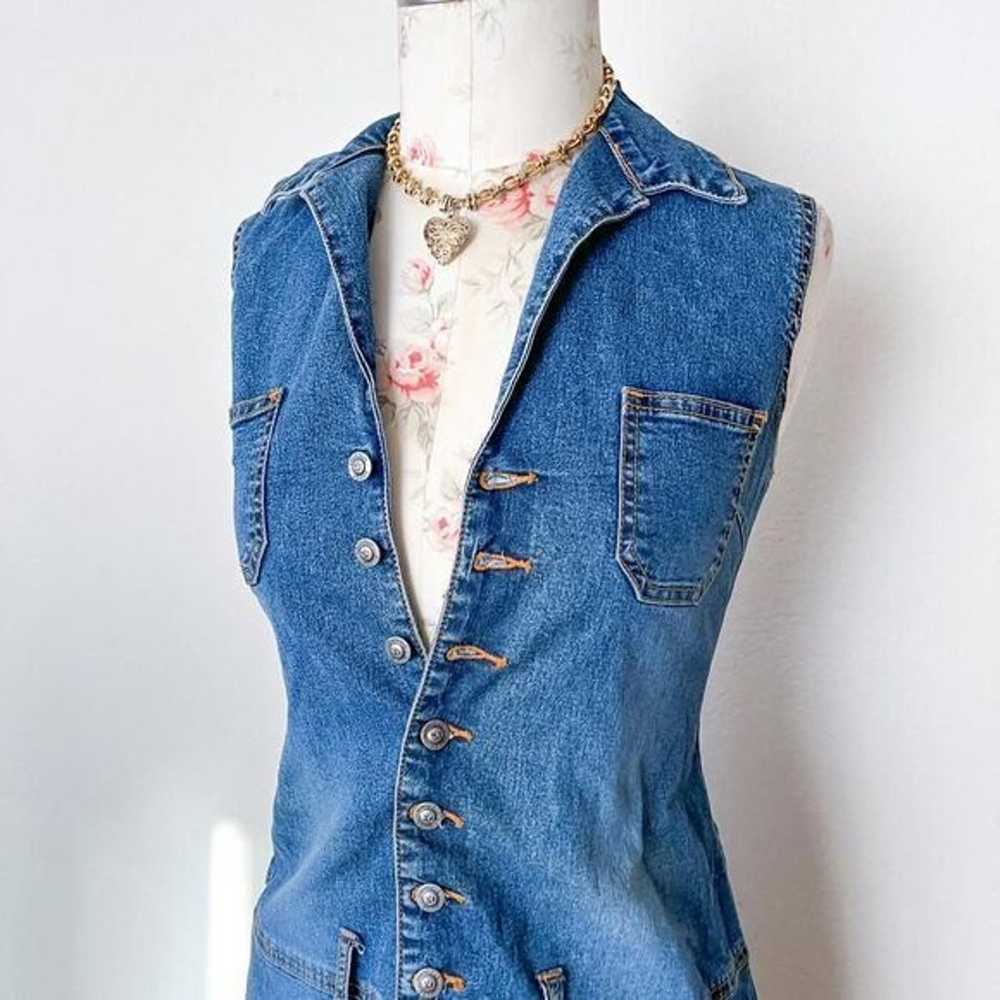 younique jeans y2k vintage button down mini dress… - image 3