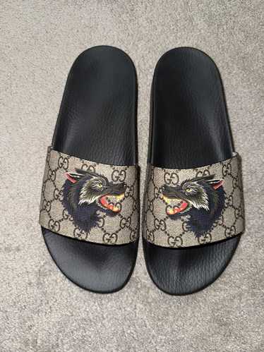 Gucci Gucci GG supreme wolf slides