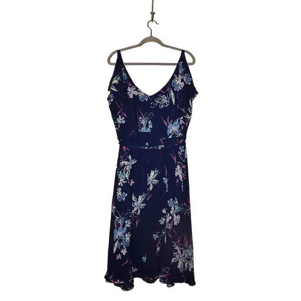 LANE BRYANT $99 Navy Floral Ruffle Trim Tie Waist… - image 2