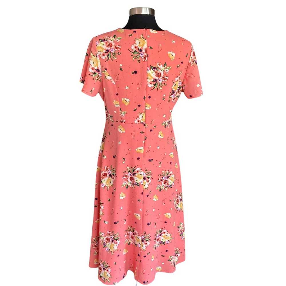 Sweetsalt Modest Clothing Peach Floral Midi Dress… - image 3