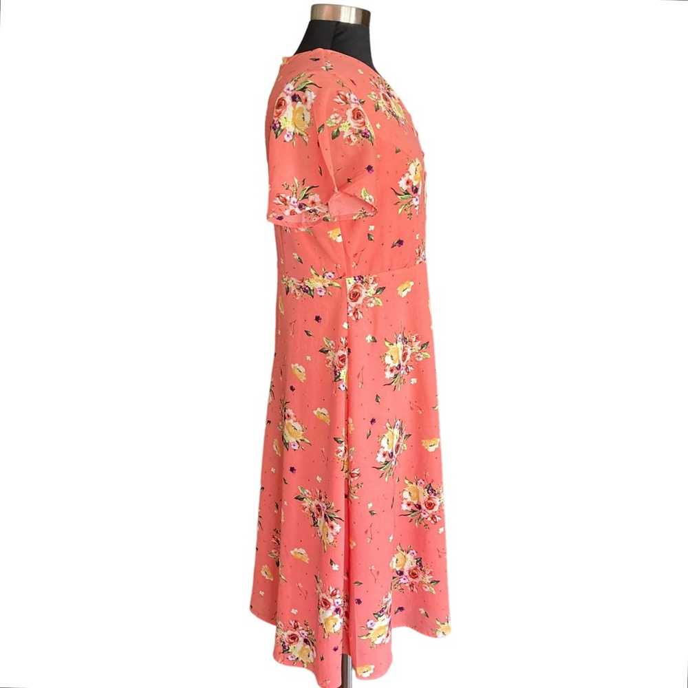 Sweetsalt Modest Clothing Peach Floral Midi Dress… - image 5