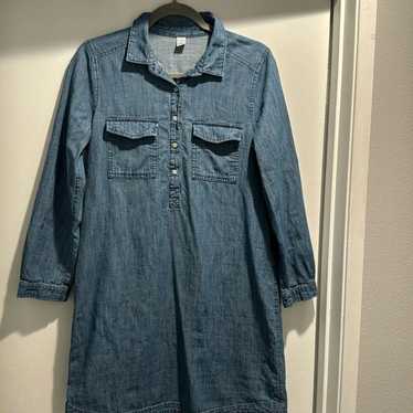 Old navy Women long sleeve half button denim cott… - image 1