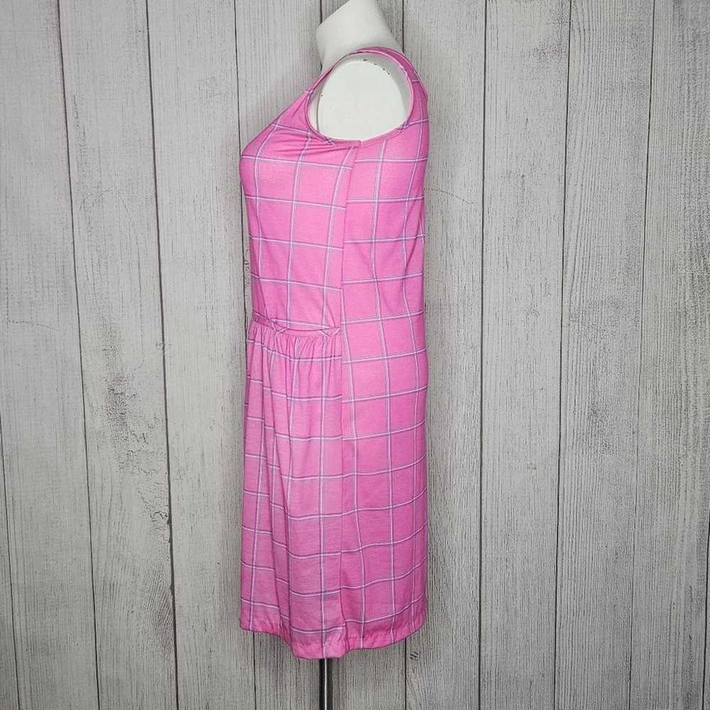 VTG 80s 90s Pink Plaid Tank Dress with Pockets, s… - image 3