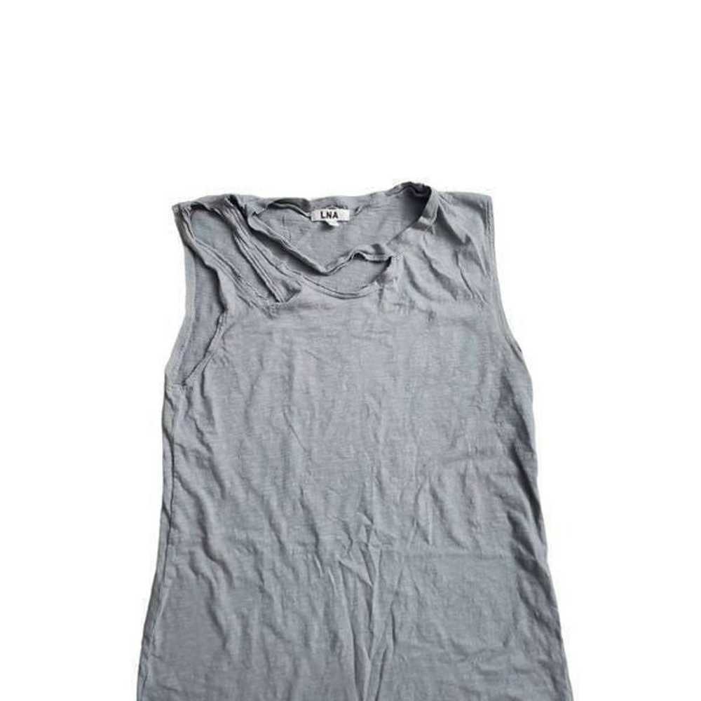 LNA Double Cut Tank Dress Grey Cotton size M - image 3