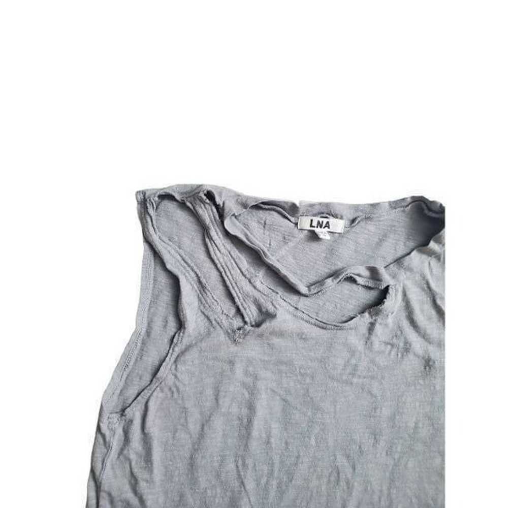 LNA Double Cut Tank Dress Grey Cotton size M - image 4