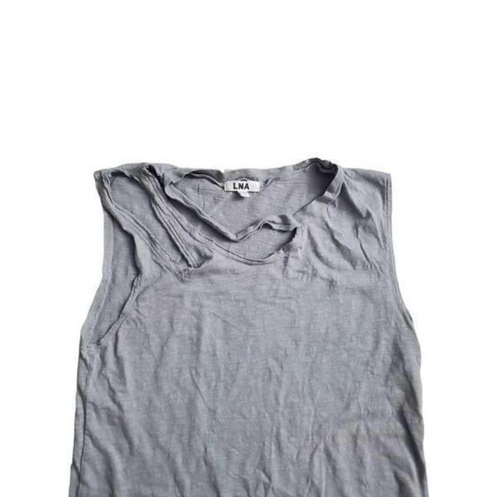 LNA Double Cut Tank Dress Grey Cotton size M - image 9