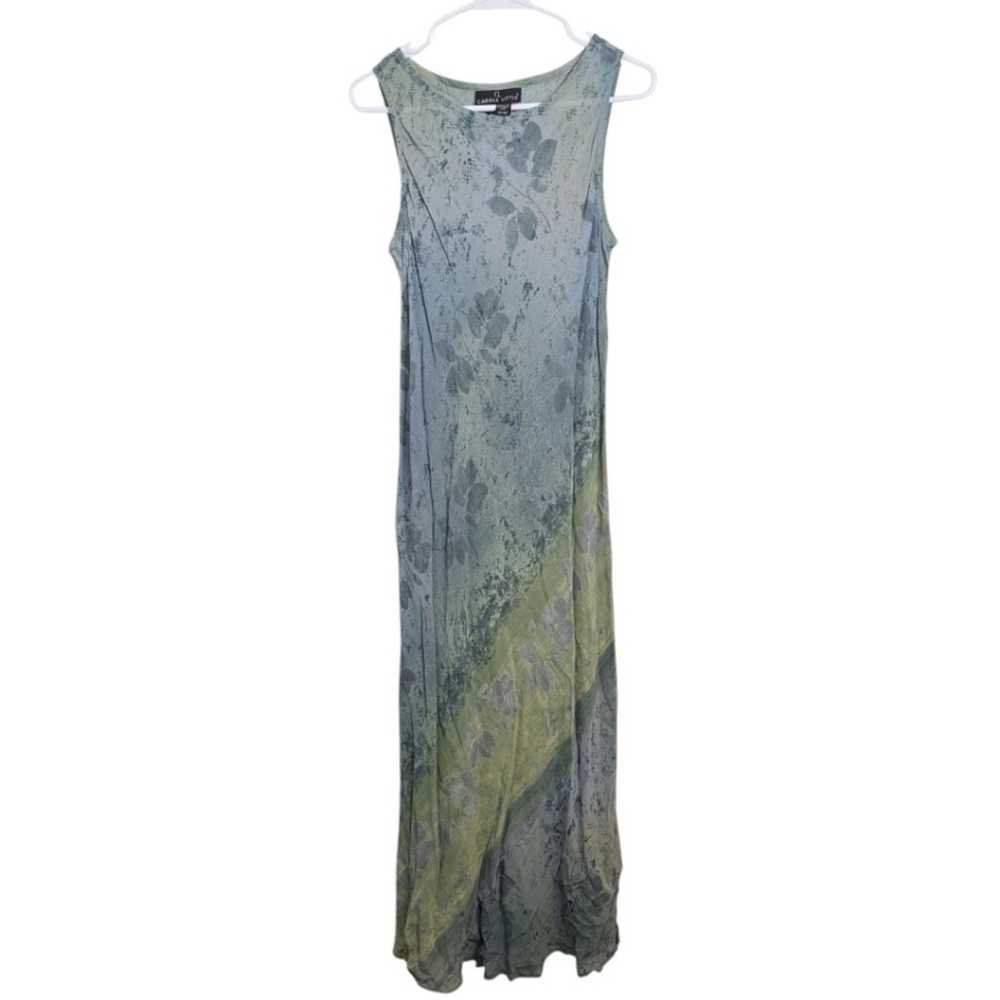 Carole Little Blue Green Leaves Sheer Fairygrunge… - image 1