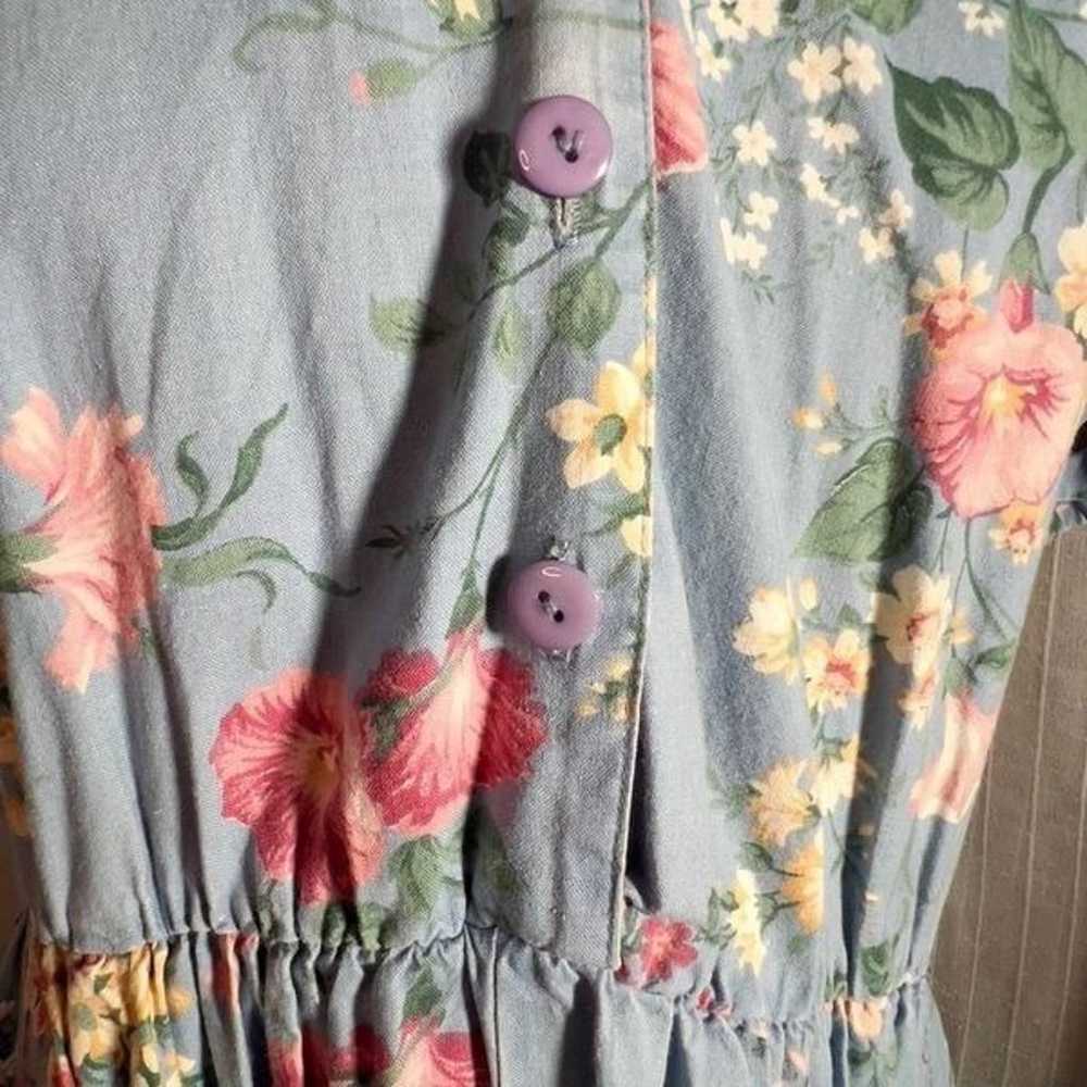 Vintage Floral Midi A Line Coquette Dress - Size M - image 3