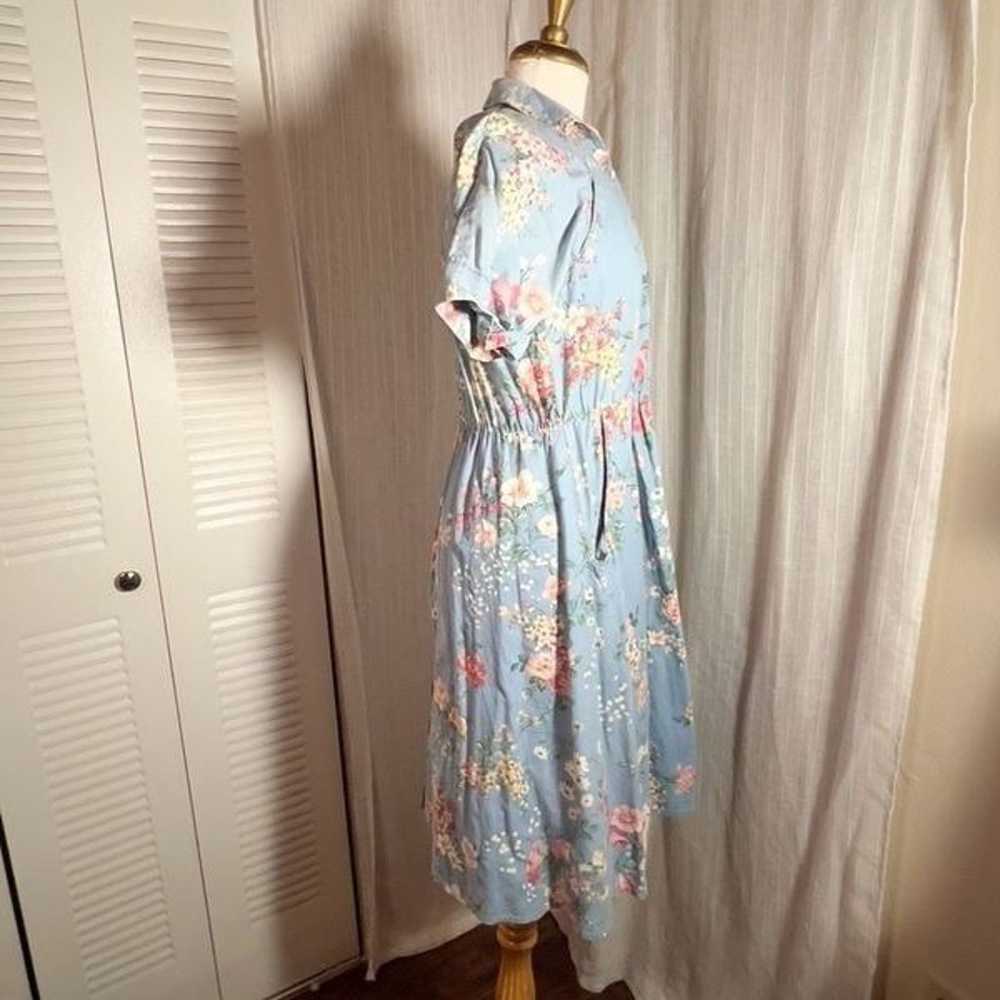 Vintage Floral Midi A Line Coquette Dress - Size M - image 6