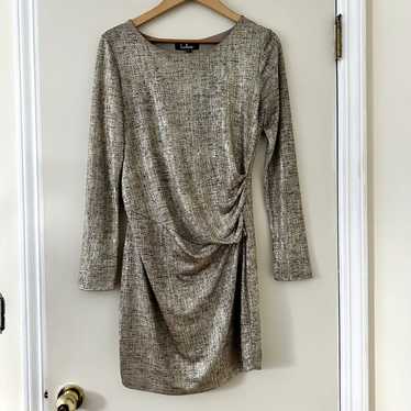 Lulus Gold Metallic Bodycon Dress Sz XL