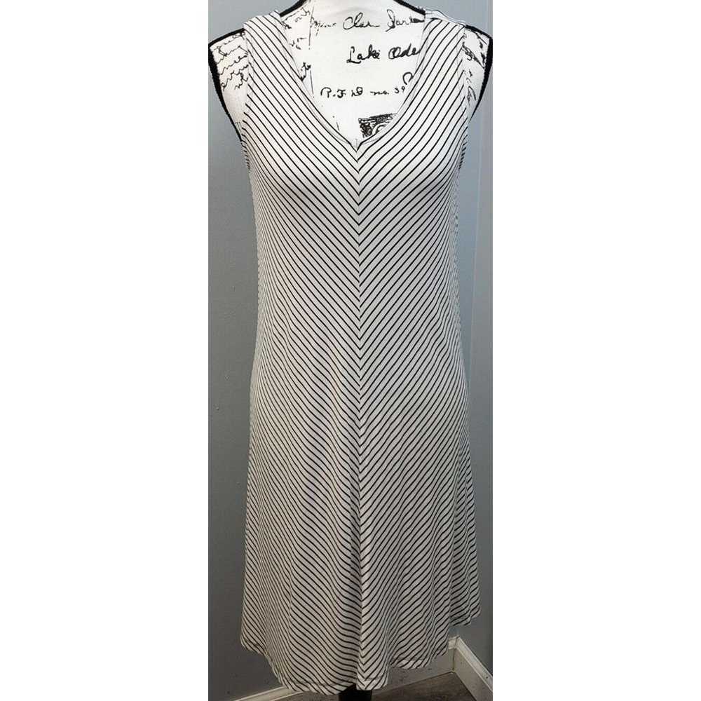 Cable & Gauge Tank Dress Womens Medium Black Whit… - image 1