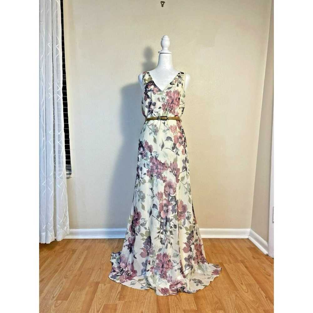 Lauren Ralph Lauren Metallic Floral Chiffon Gown … - image 2