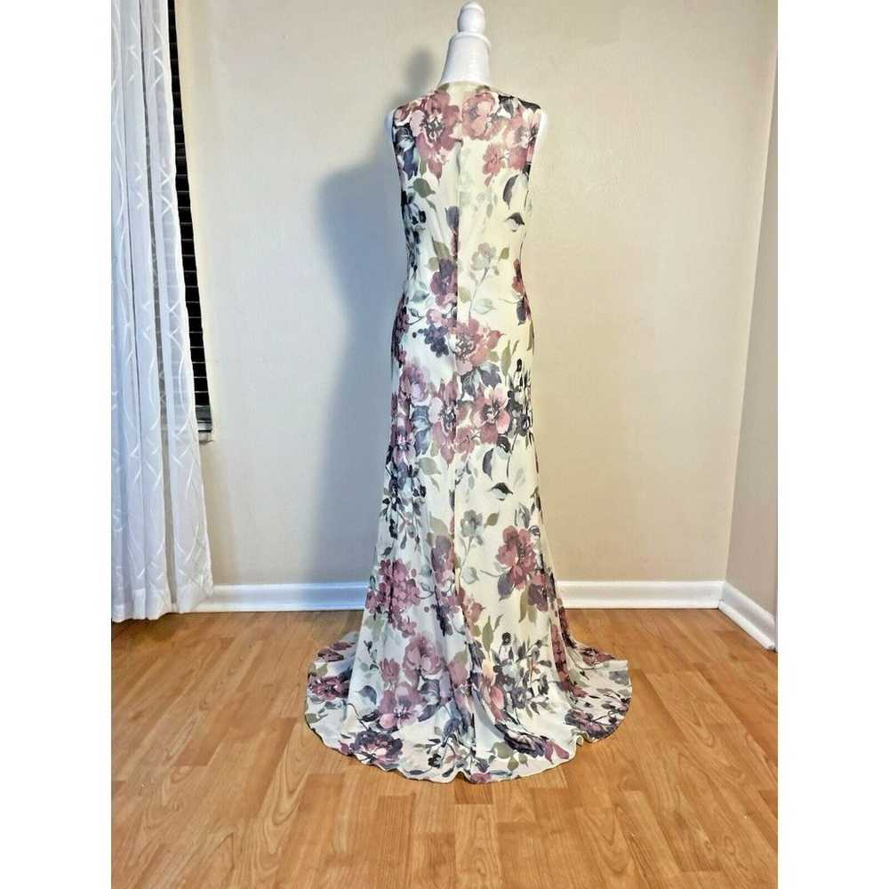 Lauren Ralph Lauren Metallic Floral Chiffon Gown … - image 3