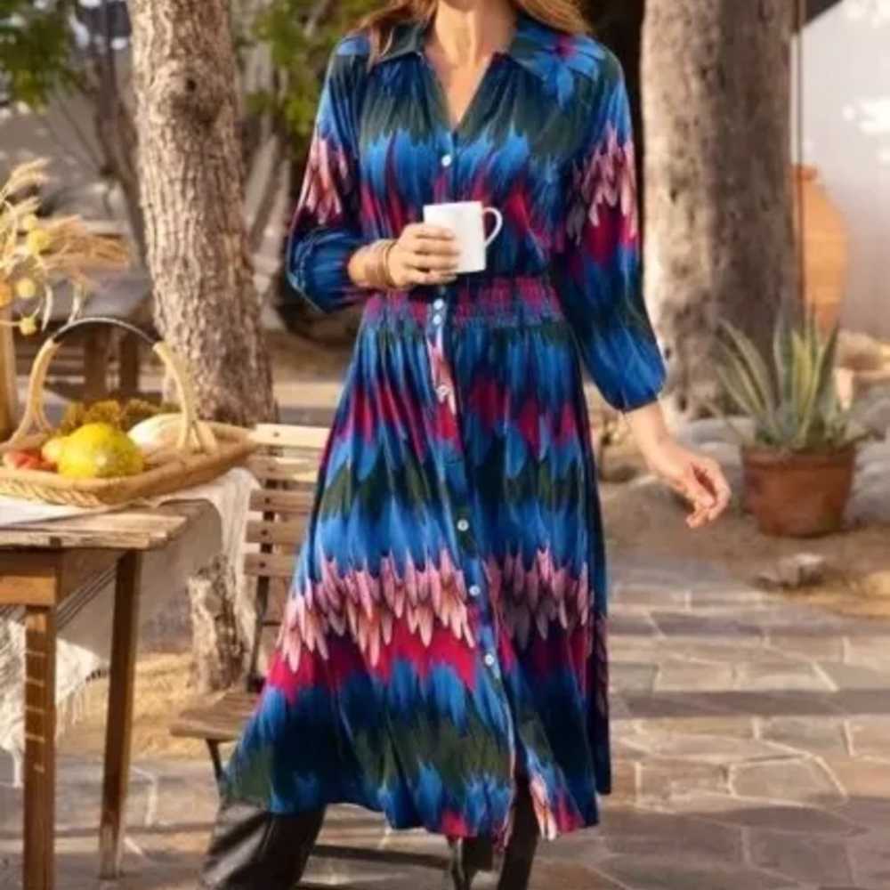 Soft Surroundings Jersey Knit Shirt Dress - image 2