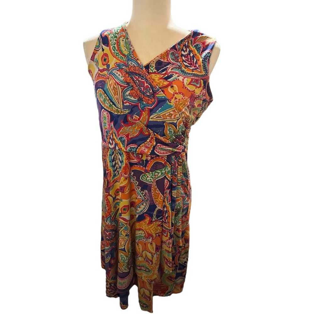 Lauren Ralph Lauren Faux Wrap Paisley Dress Size … - image 2