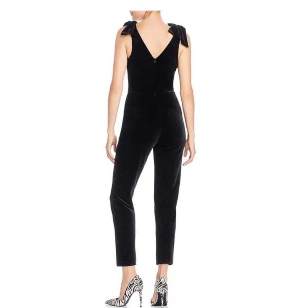 Black velvet jumpsuit with bow detail sz M - image 1