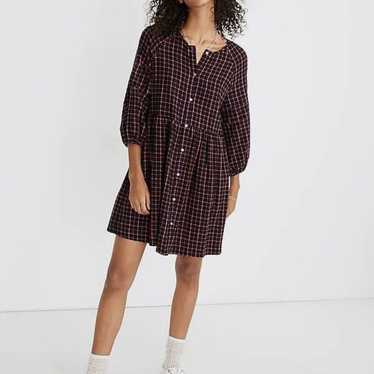 Madewell Plaid Flannel Raglan Button-Front Shirtd… - image 1