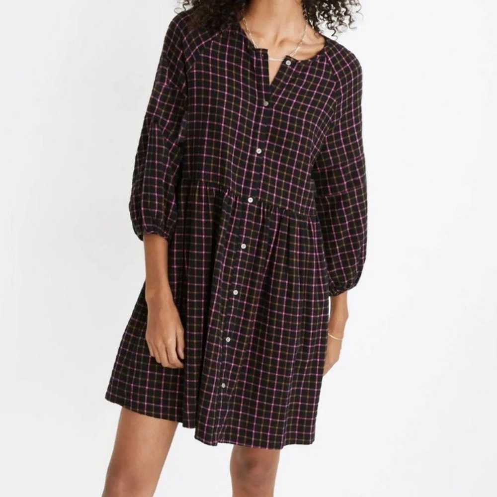 Madewell Plaid Flannel Raglan Button-Front Shirtd… - image 3