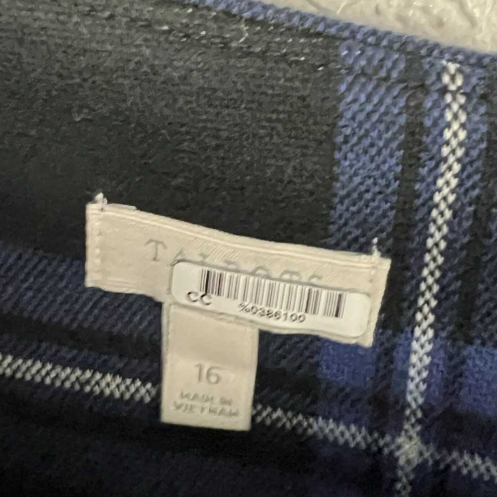 Talbots Size 16 Dress Navy Plaid Sleeveless Knee … - image 4