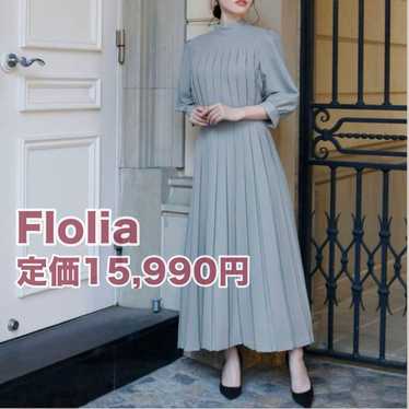 Flolia Pleats Party Dress Back Ribbon Pleats Long… - image 1