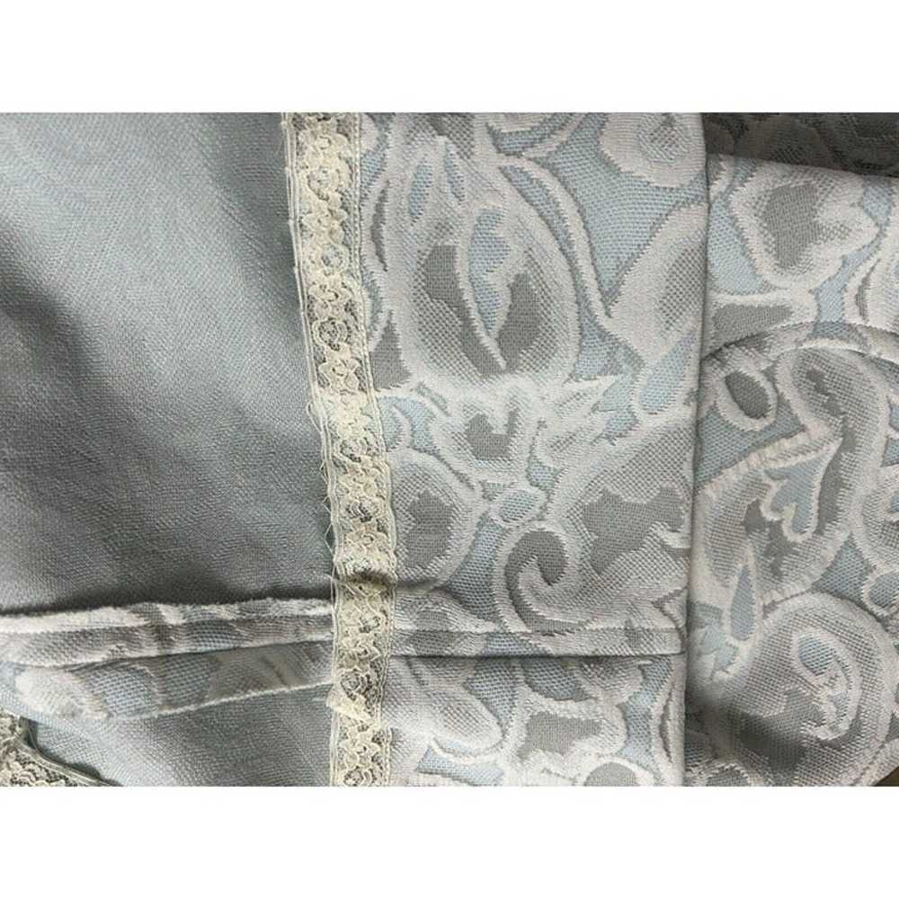 Vintage 60's Powder Blue Jacquard Lace Paisley Ha… - image 6