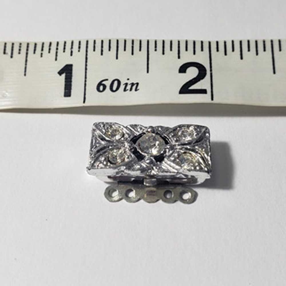 LOT of 4 Vintage Rhinestone 4 Strands Snap Clasp … - image 2