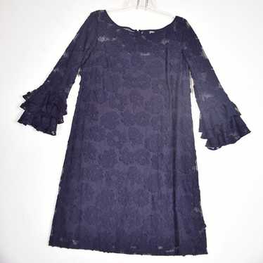 Jessica Howard Navy Floral Dress Long Sleeve Size… - image 1