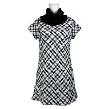 Renee C. Wool Blend Tweed Houndstooth Mini Dress … - image 1