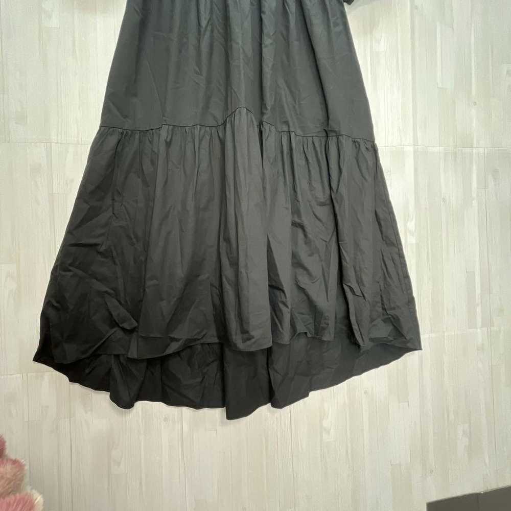 ZARA Puff Sleeve Tiered Skirt Shirt Dress Black L - image 5