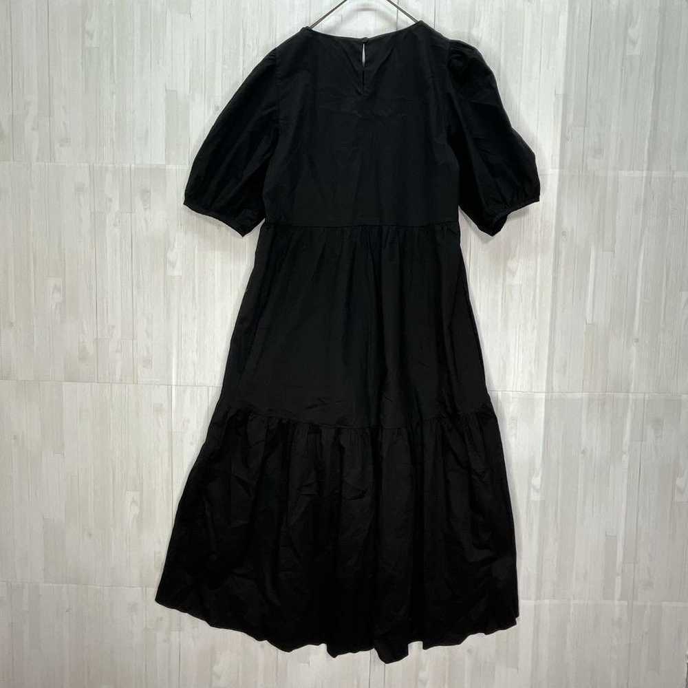 ZARA Puff Sleeve Tiered Skirt Shirt Dress Black L - image 8