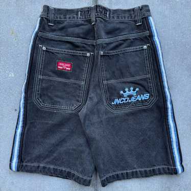 Vintage Y2K JNCO Boy's Jeans Denim Crown Red Shorts Blue Embroidered Size newest 20