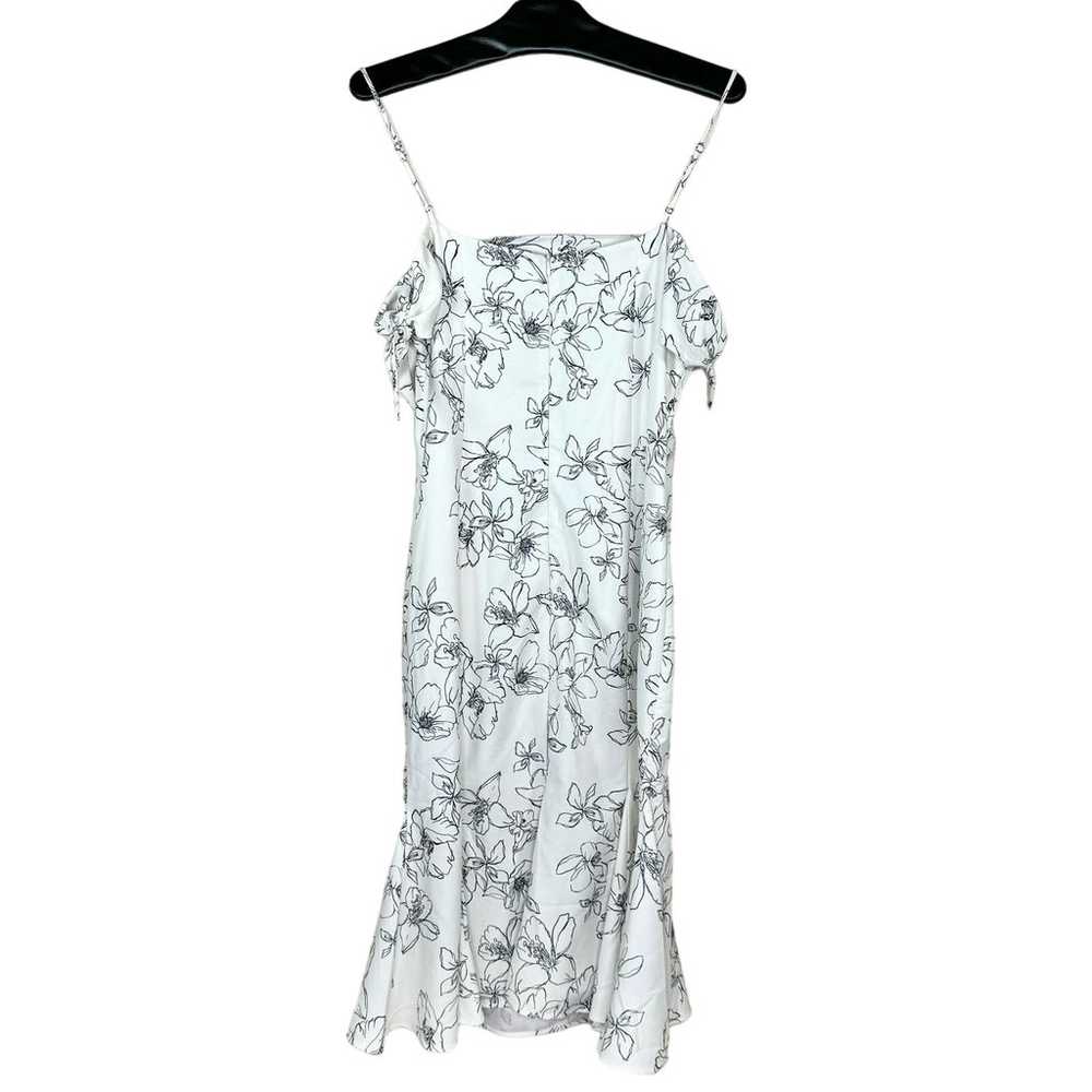 Current Air White Floral Tie Sleeve Midi Dress Me… - image 2