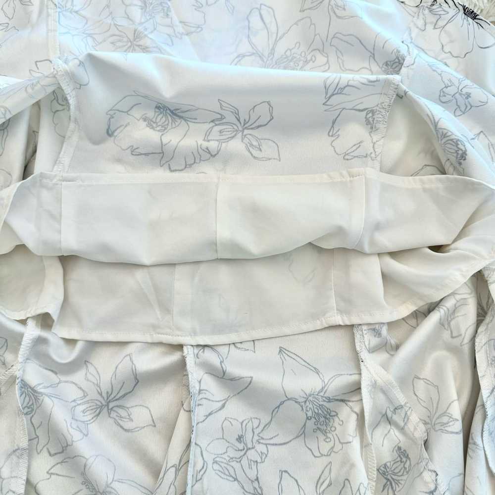 Current Air White Floral Tie Sleeve Midi Dress Me… - image 3