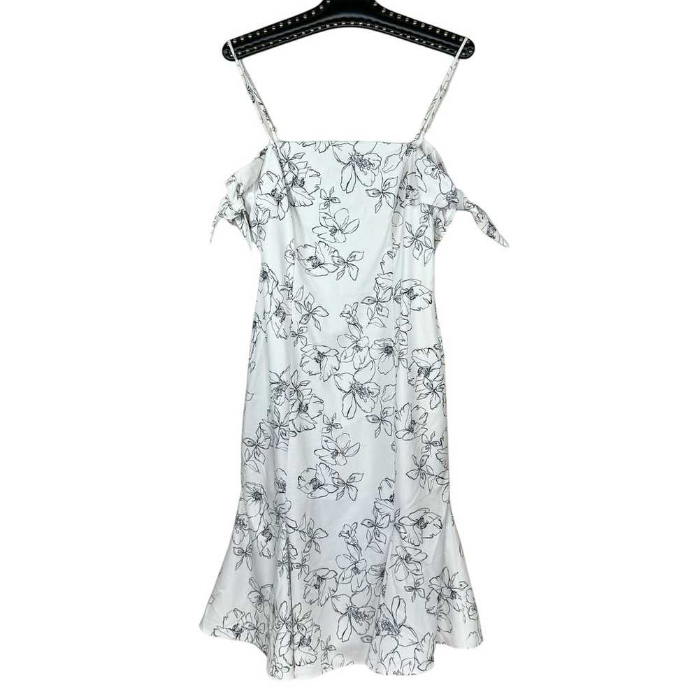 Current Air White Floral Tie Sleeve Midi Dress Me… - image 9