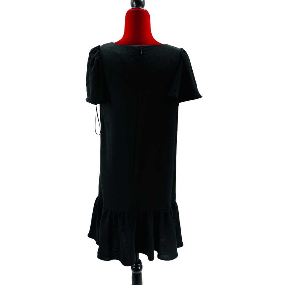 DKNY sz 8 M black Flutter Hem Short sleeve Trapez… - image 2