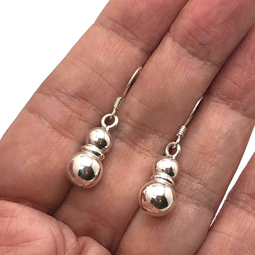 Vintage Shiny Ball Drops Sterling Silver Dangling… - image 2