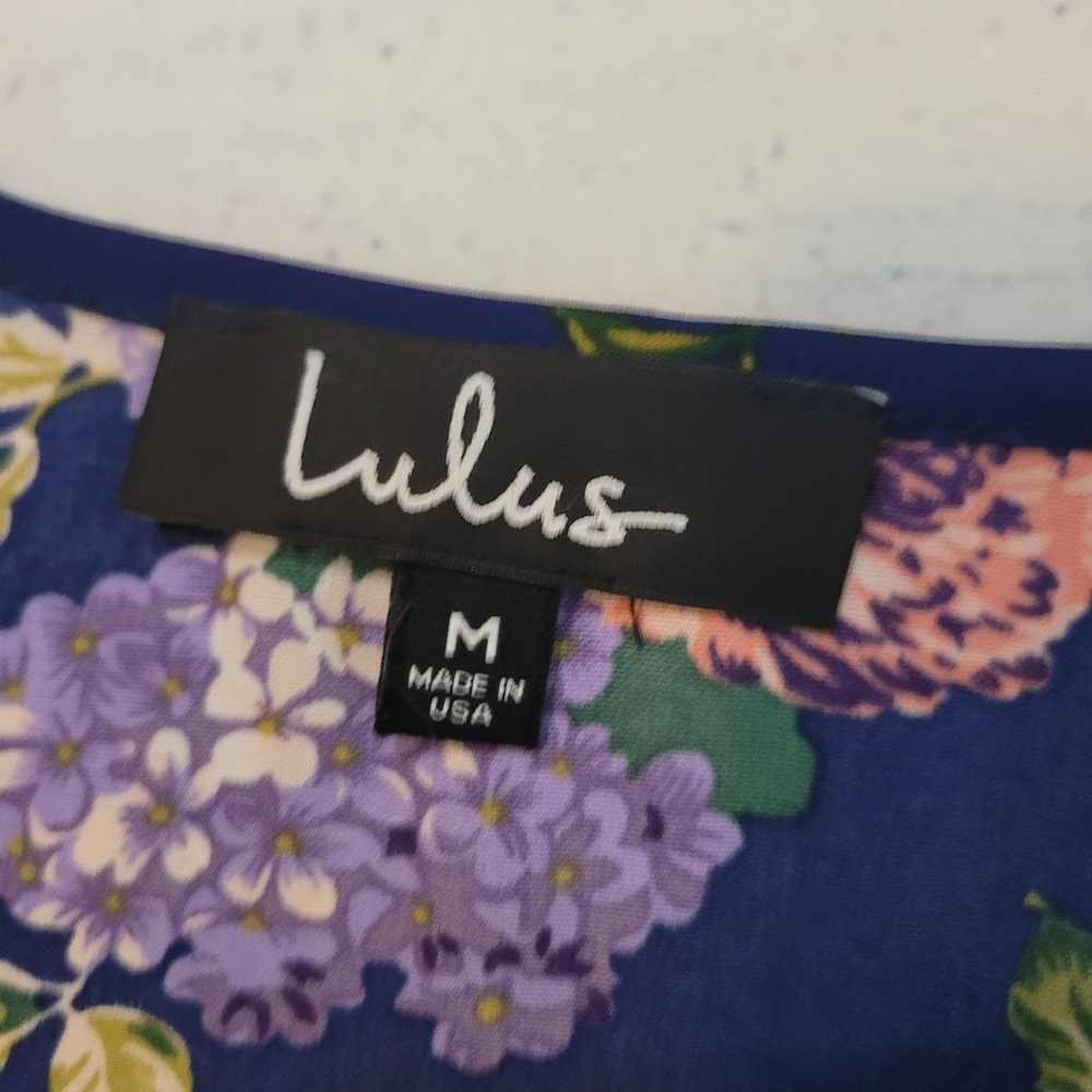 Lulu's  Size M That's a Wrap Navy Blue Floral Pri… - image 10