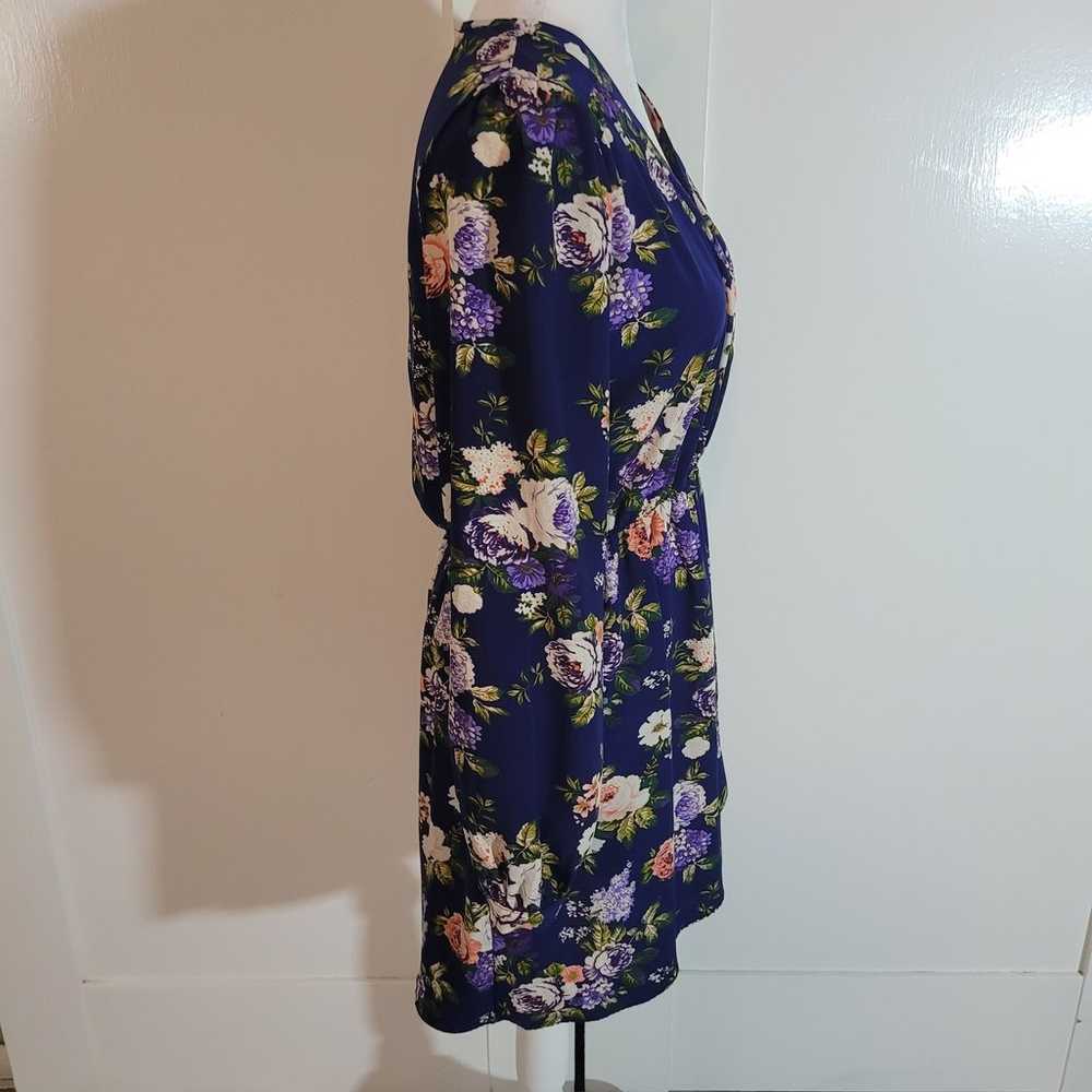 Lulu's  Size M That's a Wrap Navy Blue Floral Pri… - image 4