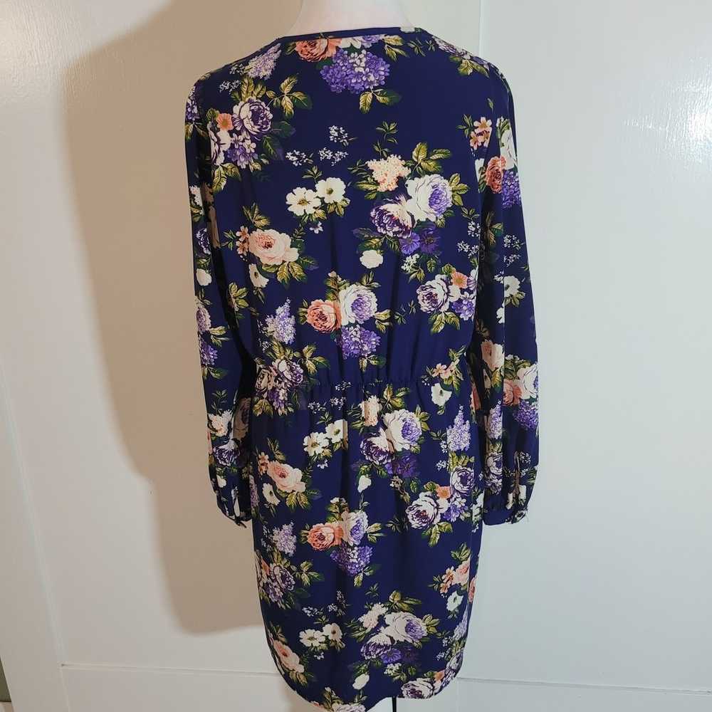 Lulu's  Size M That's a Wrap Navy Blue Floral Pri… - image 5