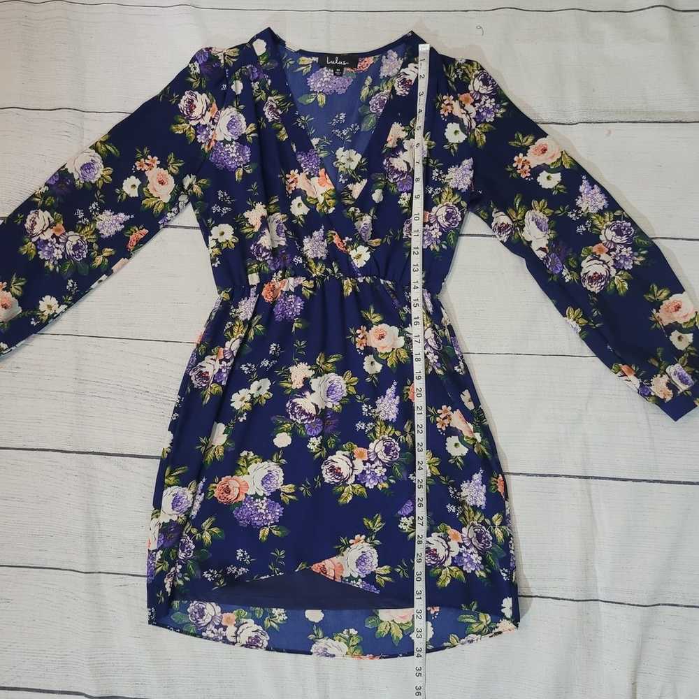 Lulu's  Size M That's a Wrap Navy Blue Floral Pri… - image 6