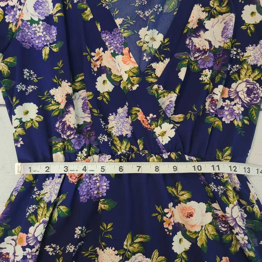 Lulu's  Size M That's a Wrap Navy Blue Floral Pri… - image 7