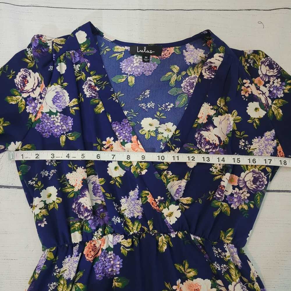 Lulu's  Size M That's a Wrap Navy Blue Floral Pri… - image 8