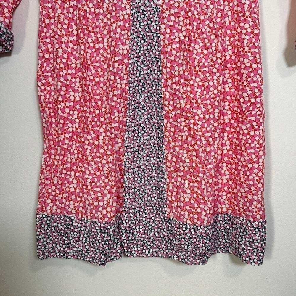 Boden Mollie Pink Blue White Dots V-Neck Bohemian… - image 3