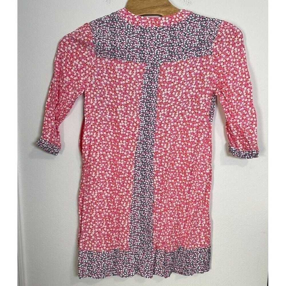 Boden Mollie Pink Blue White Dots V-Neck Bohemian… - image 7