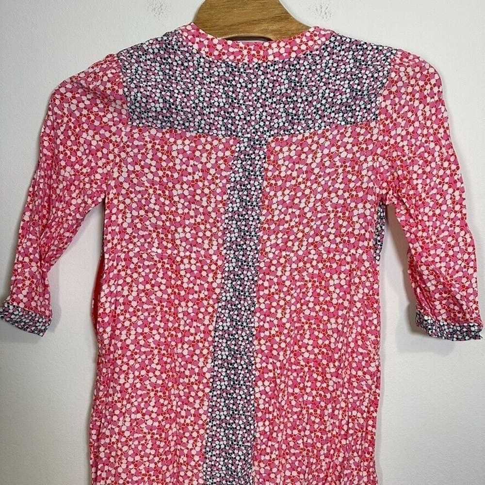 Boden Mollie Pink Blue White Dots V-Neck Bohemian… - image 8