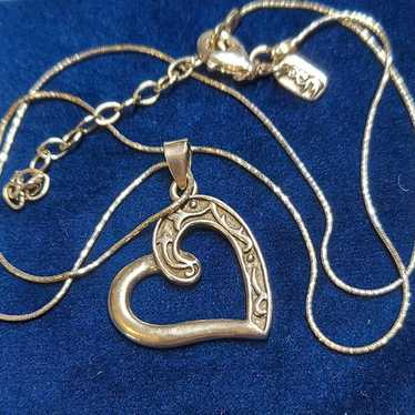 Vintage Sterling Silver Artisan Swirling Heart Pe… - image 1